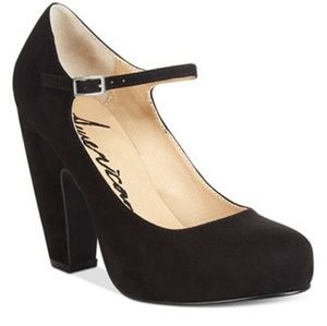 Black ankle strap pumps